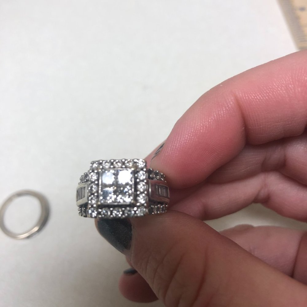2 CT. T.W. Quad  Engagement Ring Set Size 5